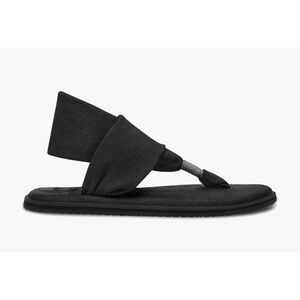 Sanuk Yoga Sling 2 Sandals Comfortable‎ Thong Black Flats Women's Size 10